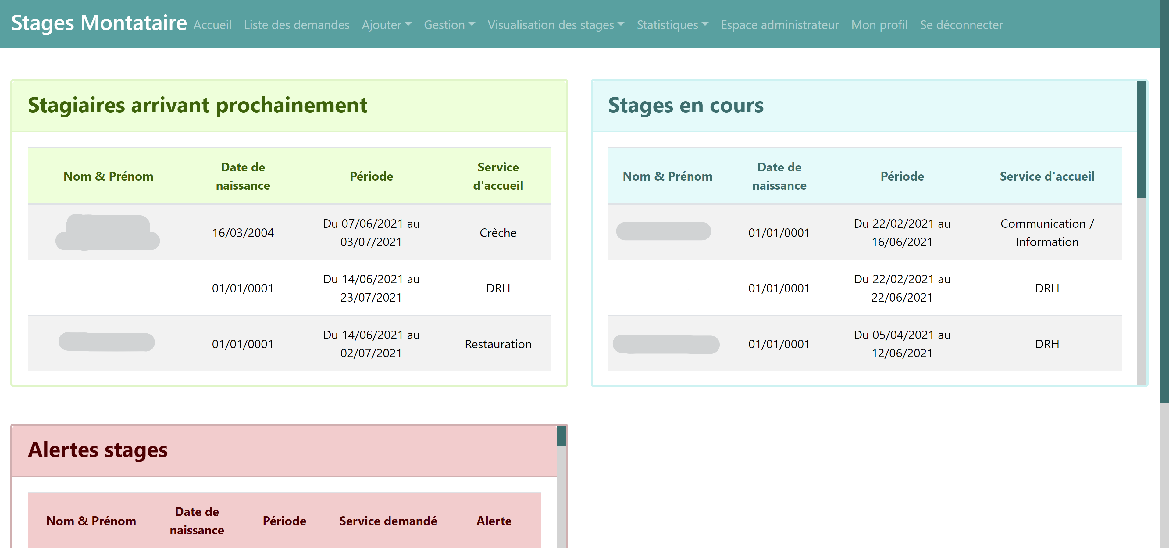 Progiciel de gestion de stages